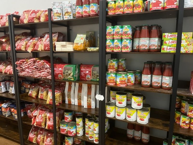 Shelves Stocked With Imported Pantry Goods