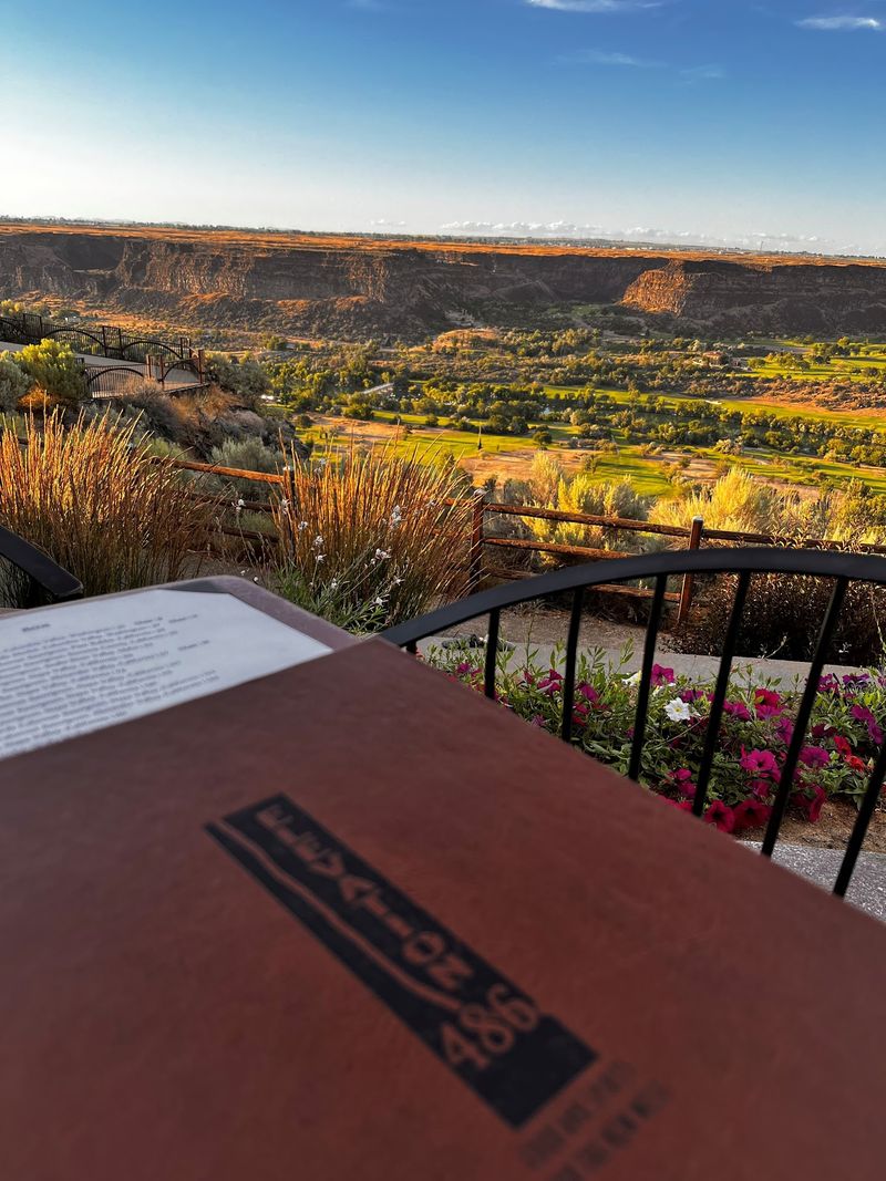 Patio Seating Where The Canyon Feels Close Enough To Touch