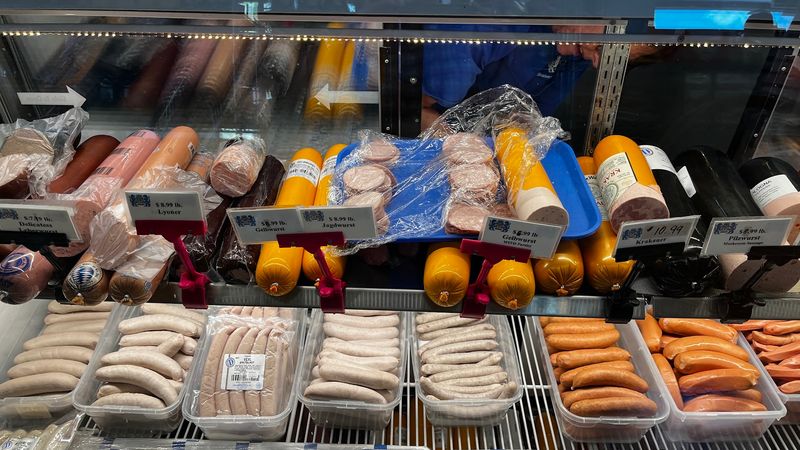 A Deli Counter Stocked With Imported Meats
