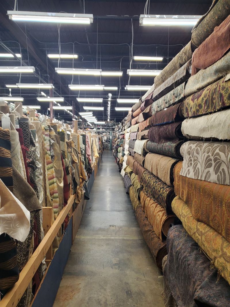 Aisles Stacked With Upholstery