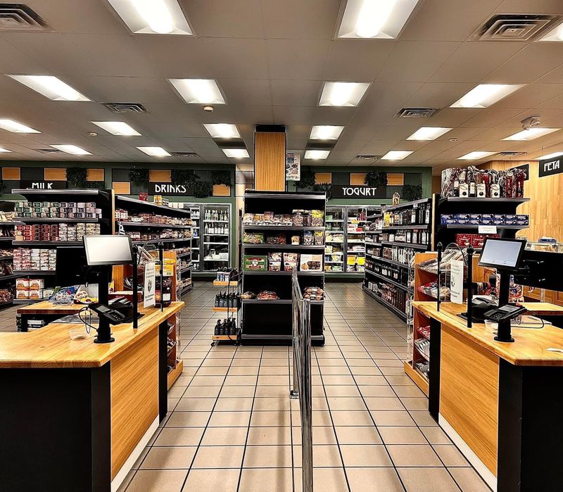 A Counter Where Recipes Get Traded Along With Groceries