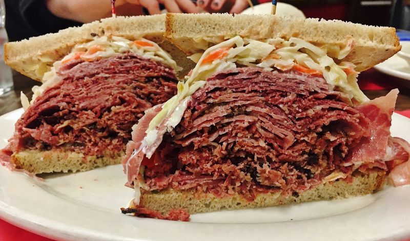 A Pastrami Sandwich That Defies Gravity