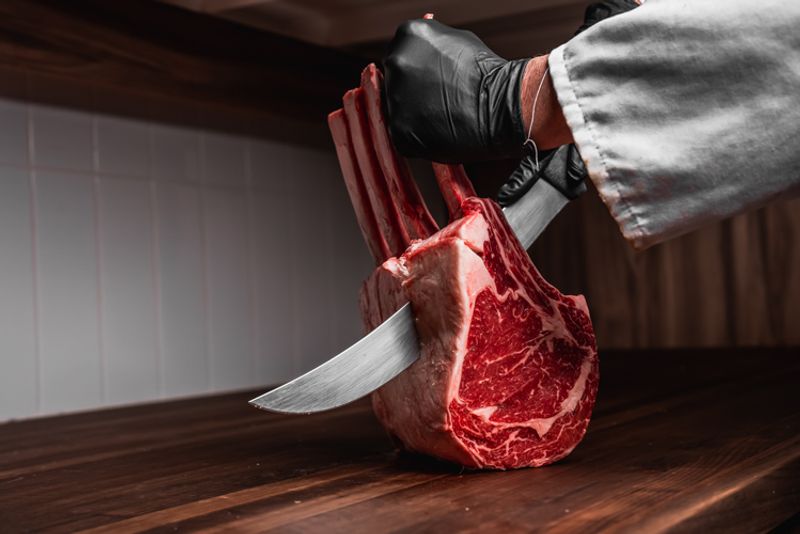 A Butcher Counter Where Everything Is Cut By Hand