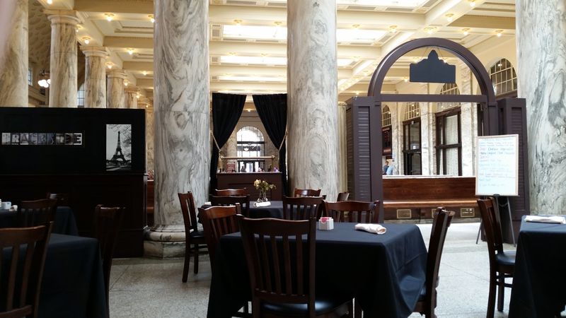 A Dining Room Under A Cathedral Ceiling