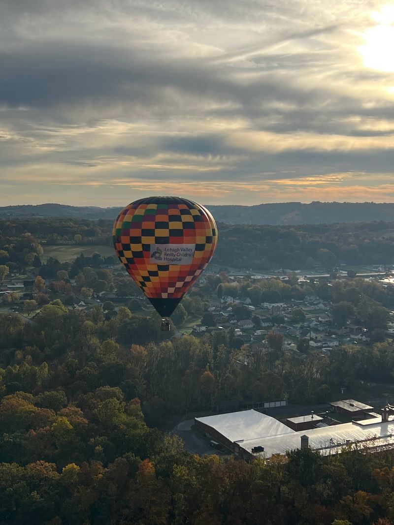 Balloons Rising Over A Working Airfield