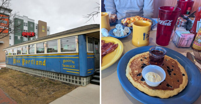 This Classic Maine Diner Serves Pancakes So Big They Barely Fit On The Plate