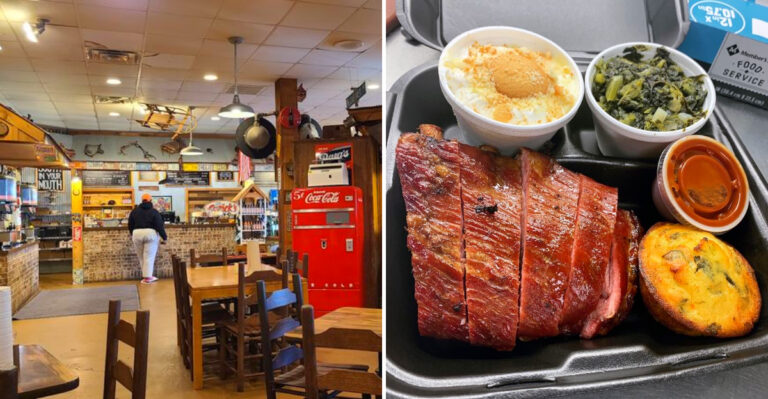 This Mississippi Smokehouse Serves A Mixed Grill Platter So Massive It Barely Fits On The Table