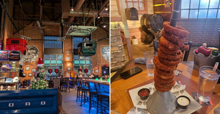 The Unique Garage Themed Restaurant In Ohio Where Great Food Meets Automotive History