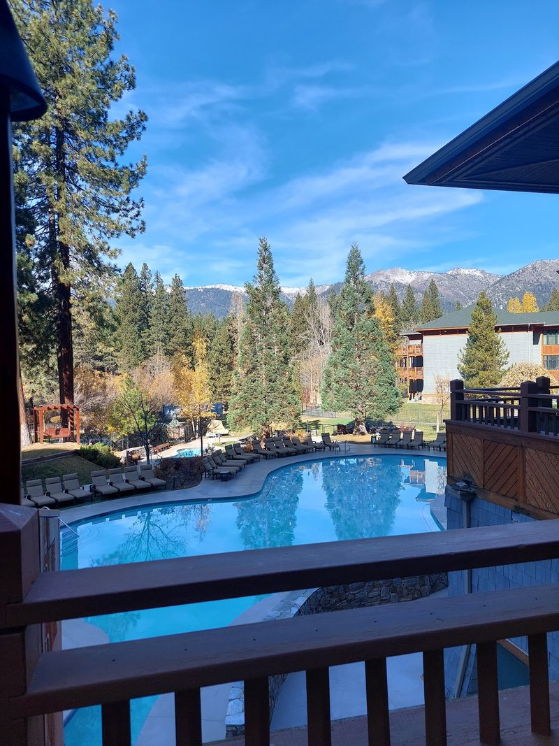 Patio Seating With Mountain And Pool Views