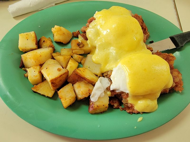 Eggs Benedict, Omelets, And Biscuits With Gravy