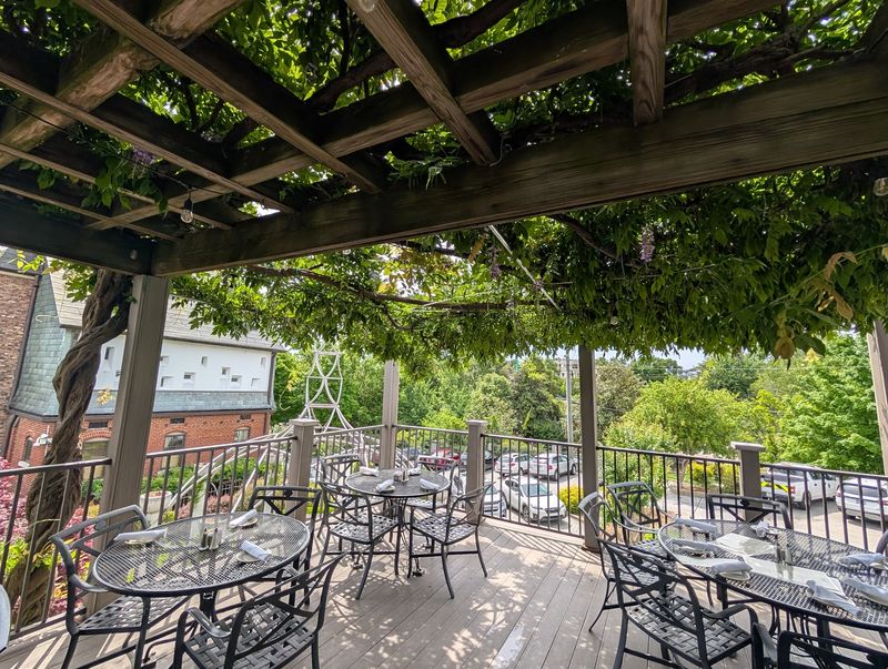 Patios, Arbors, And A View Toward The River
