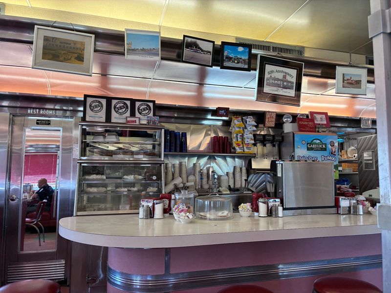 Red Booths And Chrome