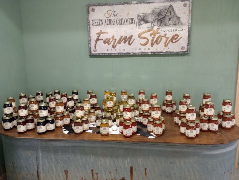 Shelves Of Preserves, Soaps, And Farm Store Finds