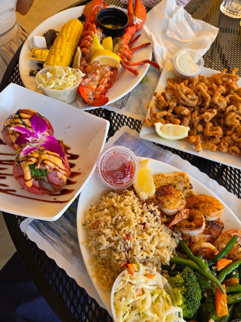 Sushi Bar Sitting Next To Fried Flounder