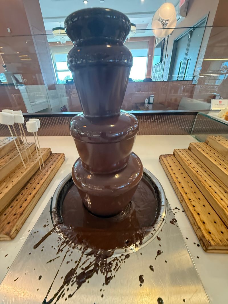 Dessert Station With A Chocolate Fountain