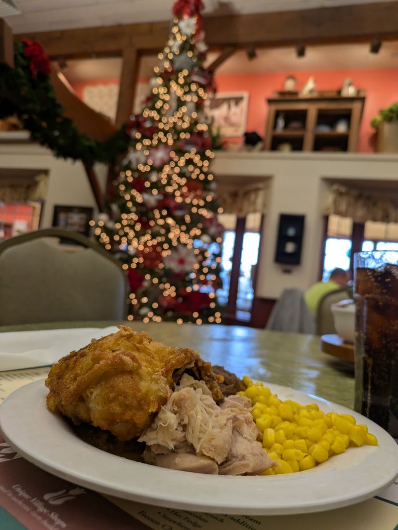 Buffet Plates Piled With Comfort Food