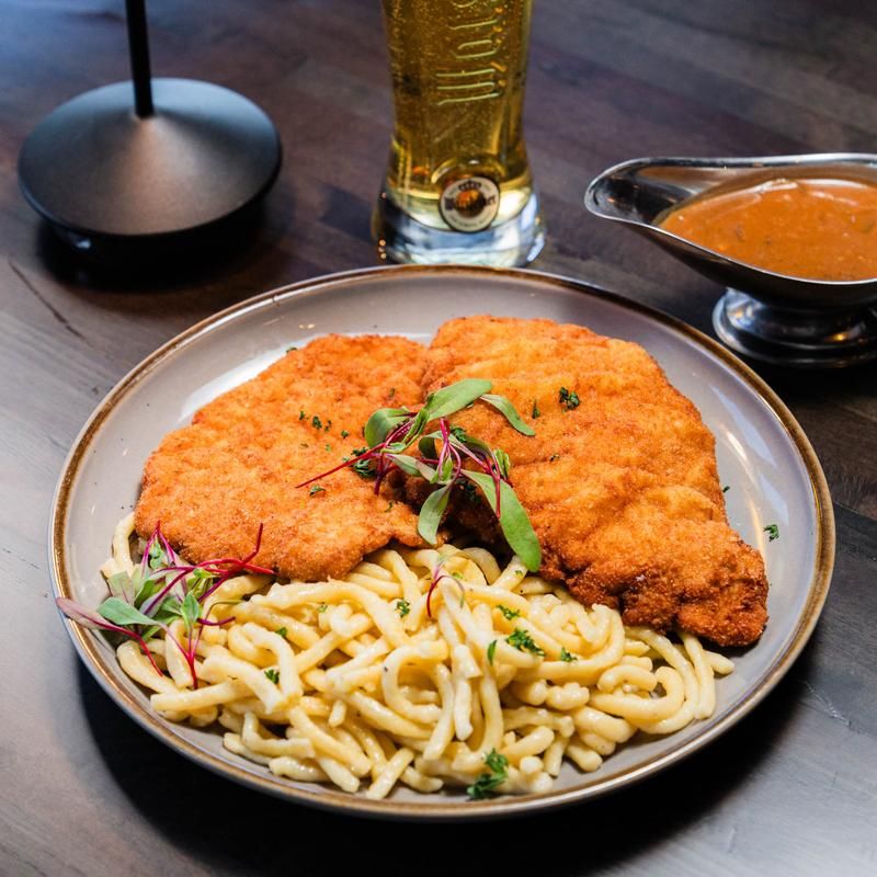 Schnitzel Pounded Thin And Fried Golden