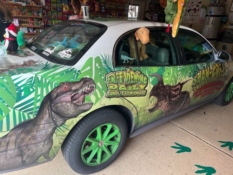 Life-Sized Sculptures, Saddles, and a Dino-Themed Car