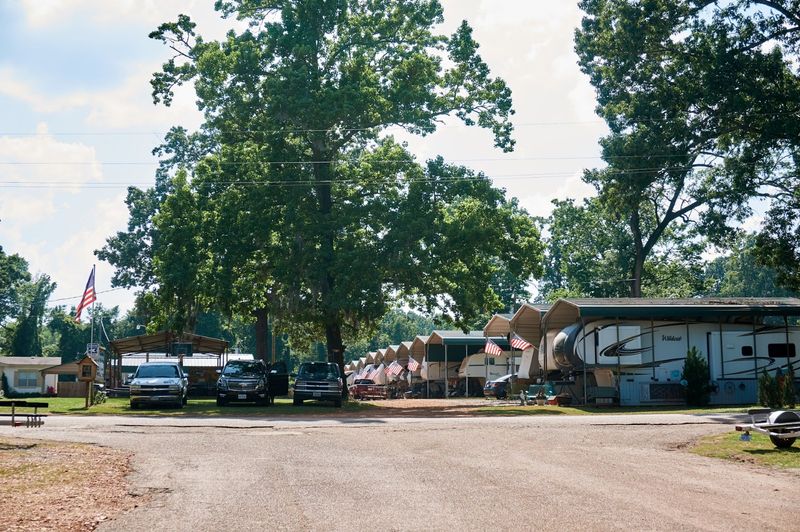 Camping Cabins And Trails On Dry Land
