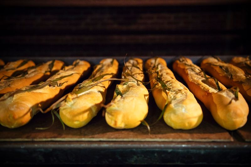 Cuban Bread Baked With A Palmetto Leaf On Top