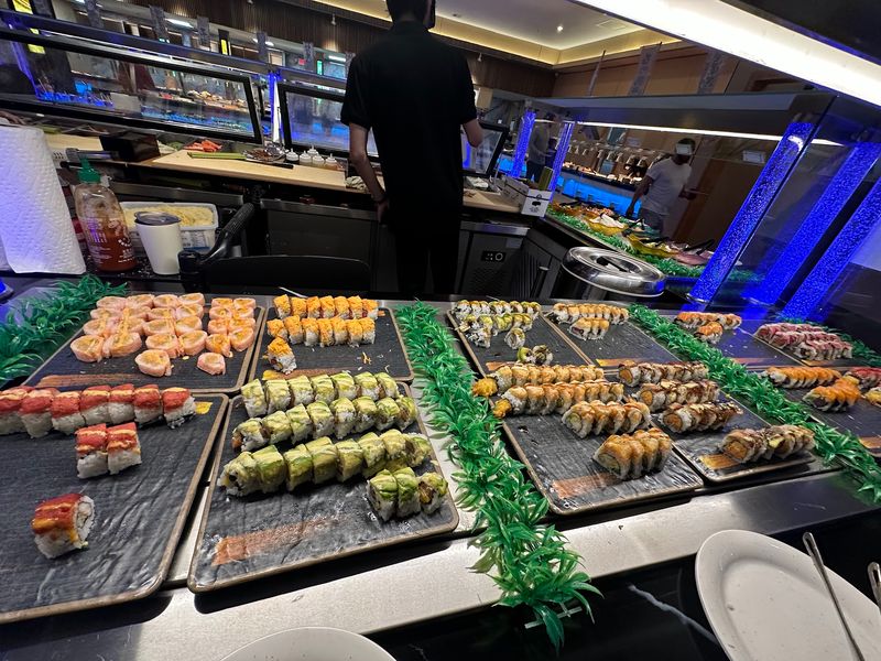 Sushi And Sashimi Lined Up Like Art