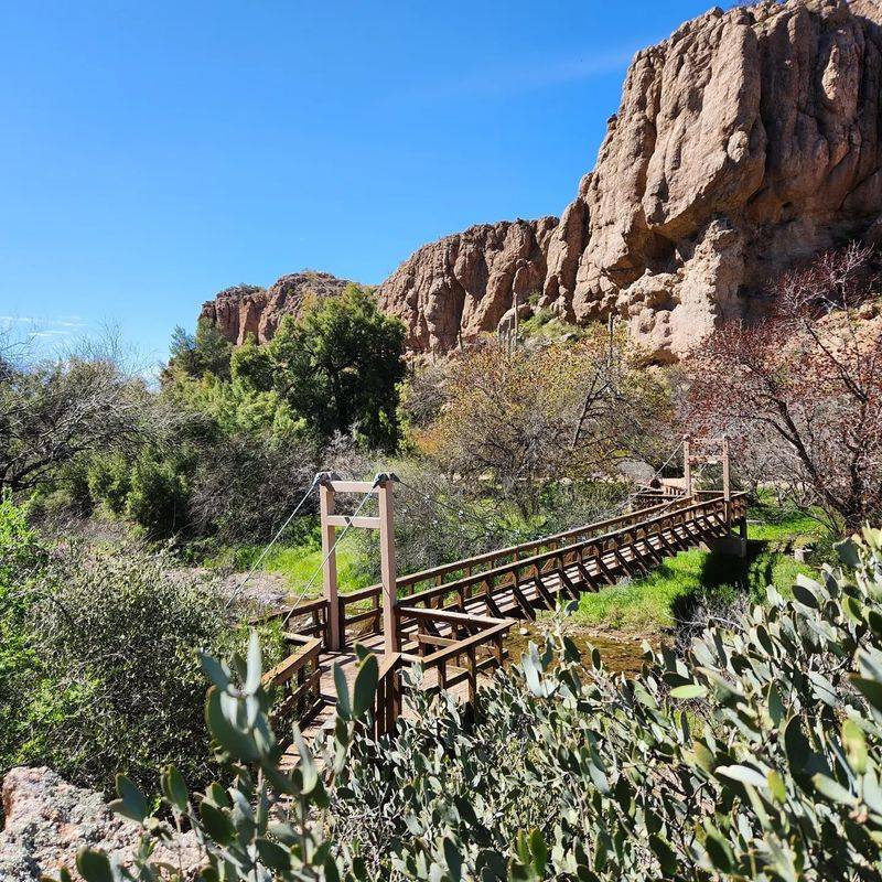 Queen Creek, A Swaying Bridge, And The High Trail