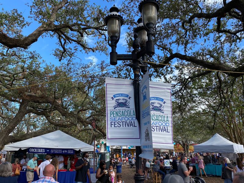 Historic Seville Square And Its Shady Oaks
