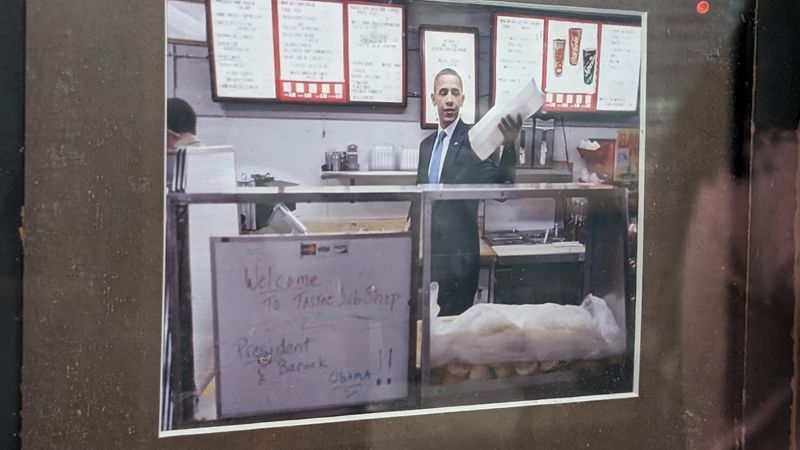 A Presidential Stop Framed On The Wall