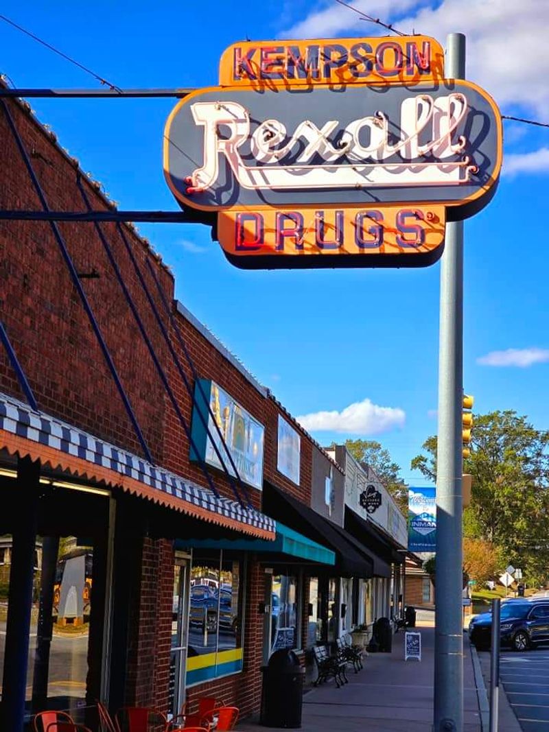 The Neon Rexall Sign Out Front