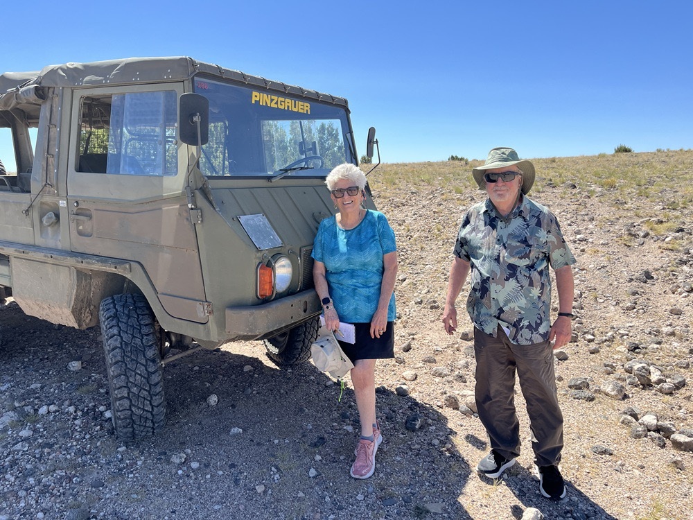 On the old Route 66 in an old Swiss military vehicle (Andy Yemma photo)