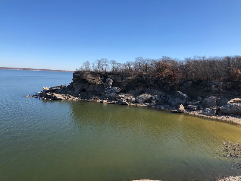 Wide Open Shoreline And Old Fort Ruins