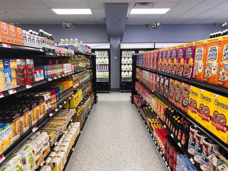 Shelves Stocked With Real Brands