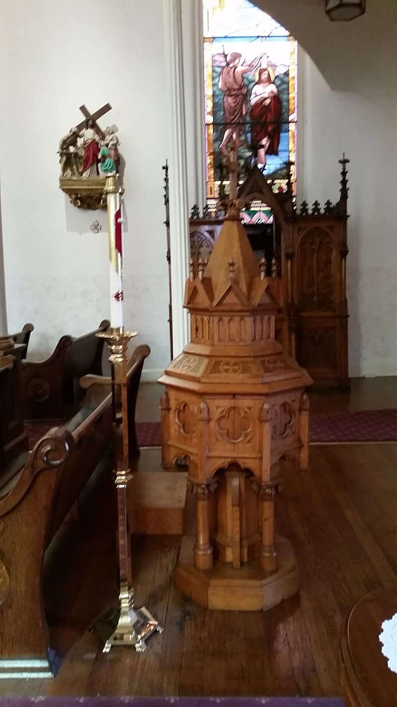 A Baptismal Font Carved In Italy From Matching Marble