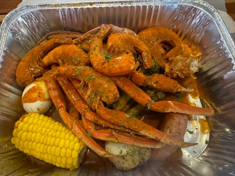 Seafood Boils Served In Foil Pans