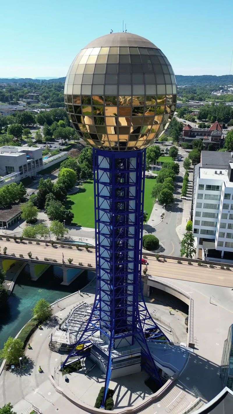 A Gold Ball on a Steel Stem in the Middle of Downtown