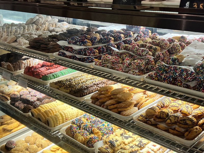 Sweet Treats Lined Up Behind The Glass
