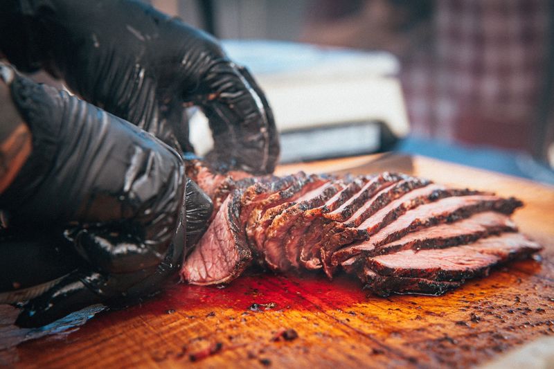 Meat Weighed And Carved Right In Front Of You