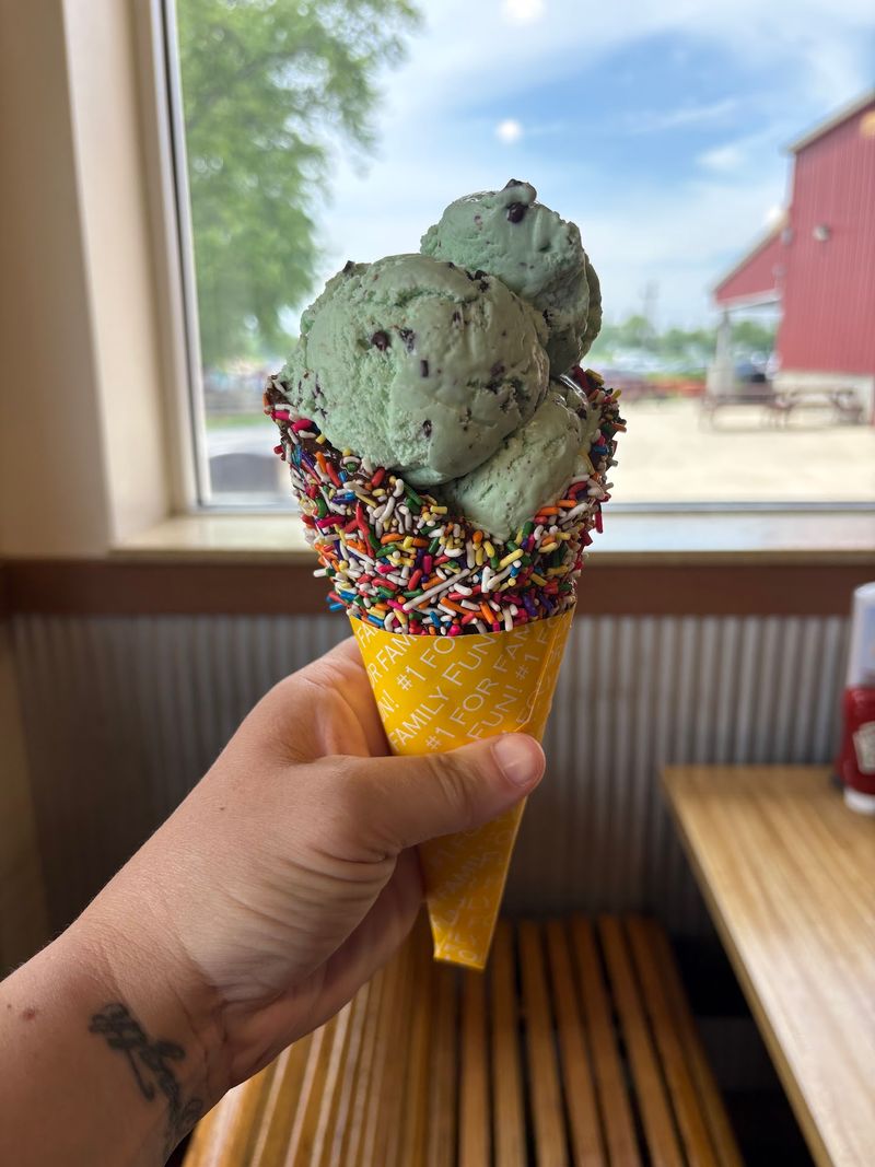 Ice Cream Churned on Site, Cones Pressed to Order