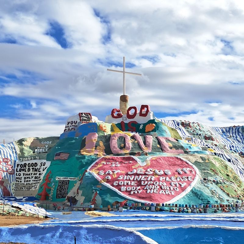 Salvation Mountain Glows Pink