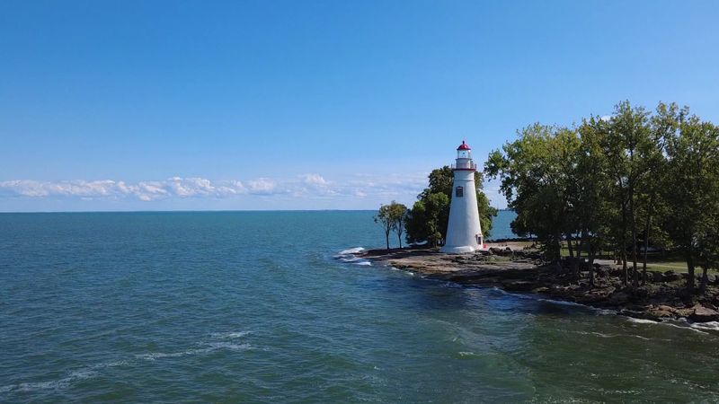 A Limestone Headland Where the Road Meets the Water