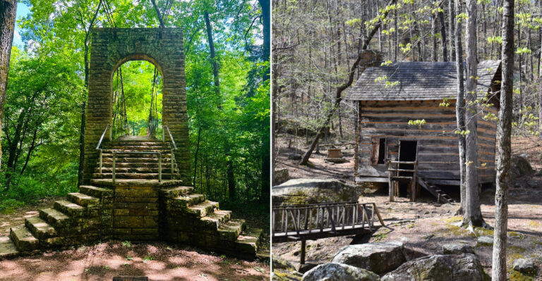 The Mississippi State Park Filled With Rock Formations, Swinging Bridges, And Wild Scenery You Have To See This Fall
