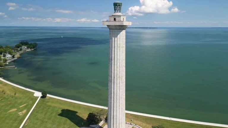 An Elevator Lifts Families 317 Feet Above Lake Erie At Put-In-Bay, Ohio