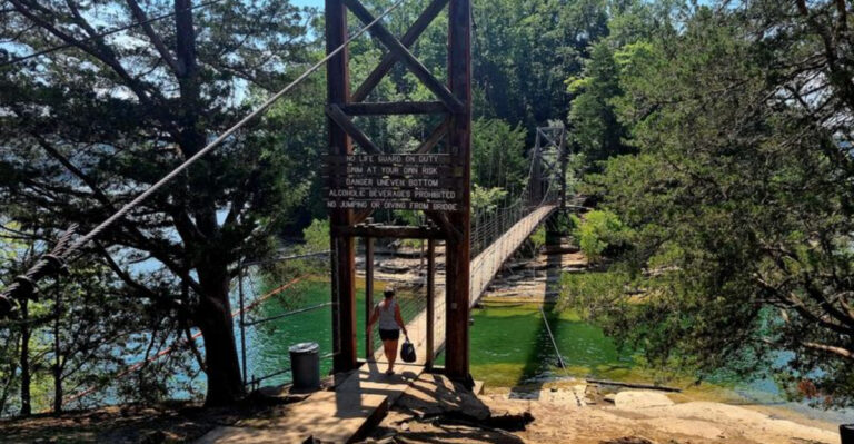 This Tennessee Lake Park Has A Swinging Bridge Visitors Love To Cross