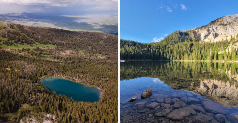 This Montana Alpine Lake Is Famous For Water That Stays Frigid All Summer