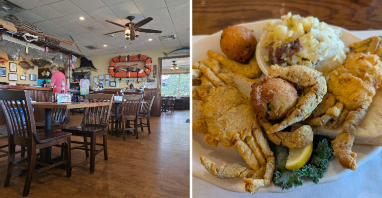 This Gulf Coast Seafood House In Mississippi Brings Out Platters So Big Servers Carry Them With Both Hands