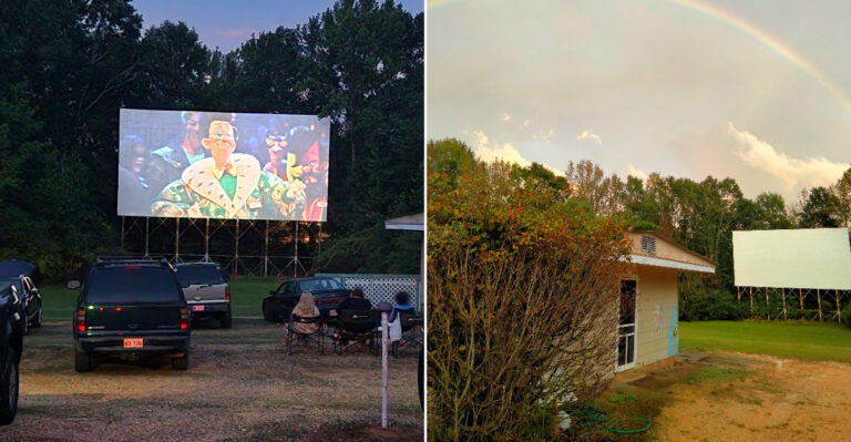 This Old-School Mississippi Drive-In Still Lights Up The Screen Every Weekend While Families Watch From Truck Beds