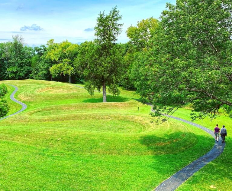 A 1,348-Foot Earthwork Coils Through A Field In Peebles, Ohio, Beside A Viewing Tower