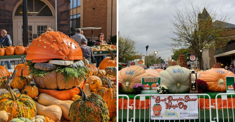 Every October, Downtown Circleville Fries Pumpkin Doughnuts And Weighs 1,500-pound Pumpkins