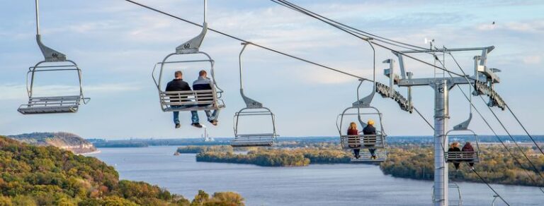 A Chairlift In Grafton, Illinois Lifts Kids Above The Spot Where 2 Rivers Meet