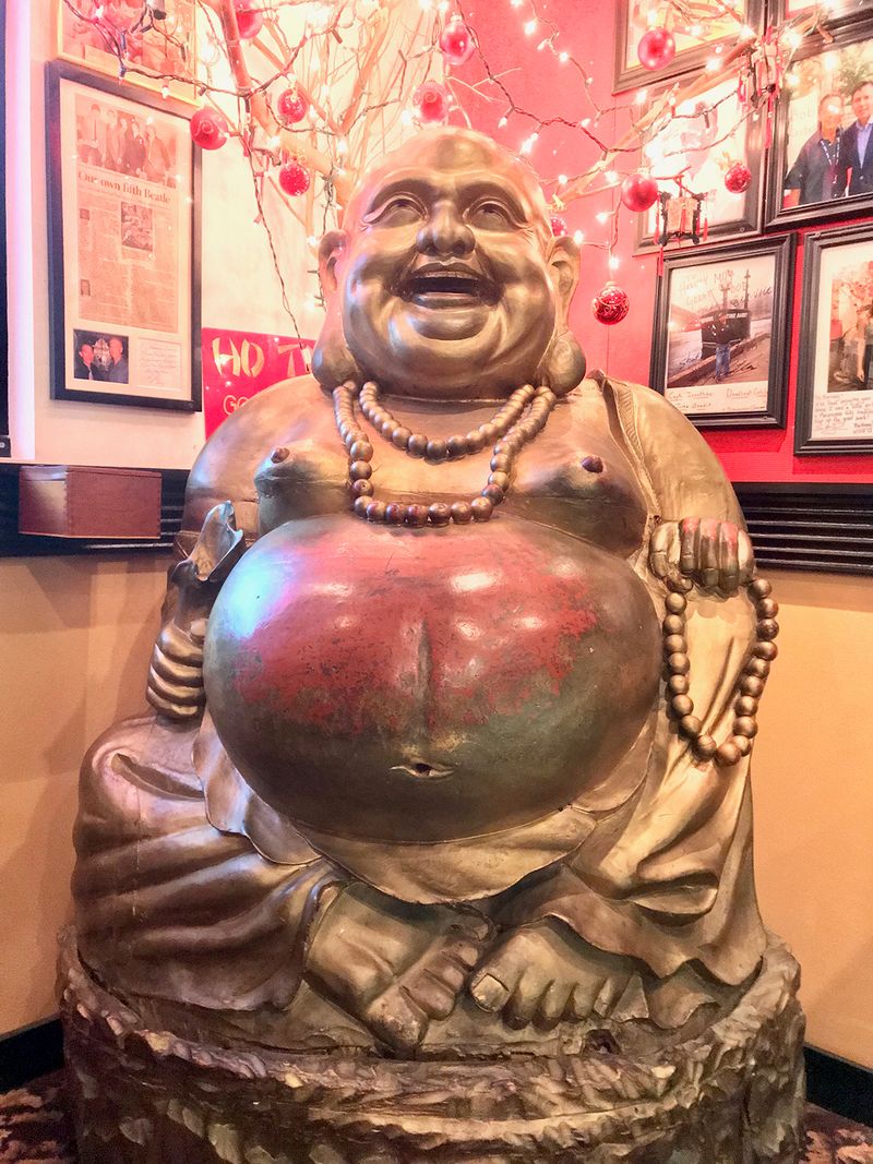 A Five-Foot Buddha Sets The Mood Before You Even Sit Down